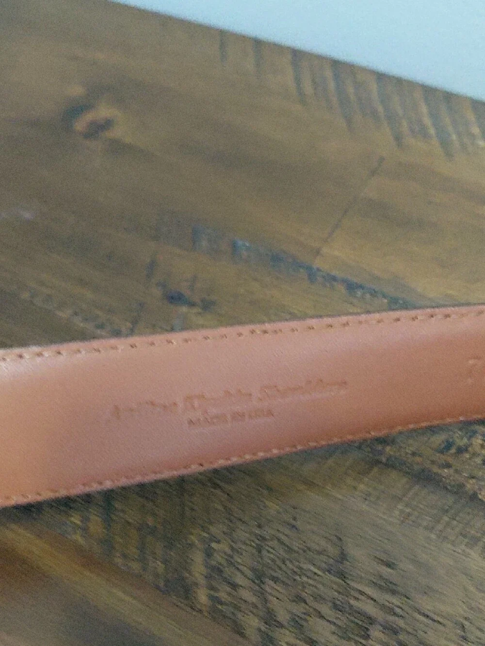 Johnston & Murphy Brown Leather Belt with Brass Buckle Sz 40
